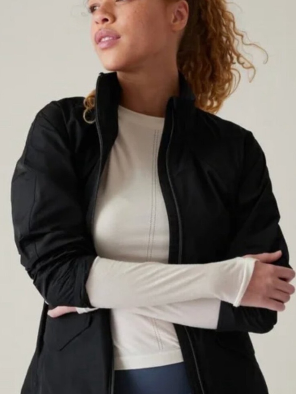 Athleta Water-Repellent Black Westerly Jacket - Size Small
